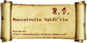 Maszalovits Valéria névjegykártya