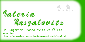 valeria maszalovits business card